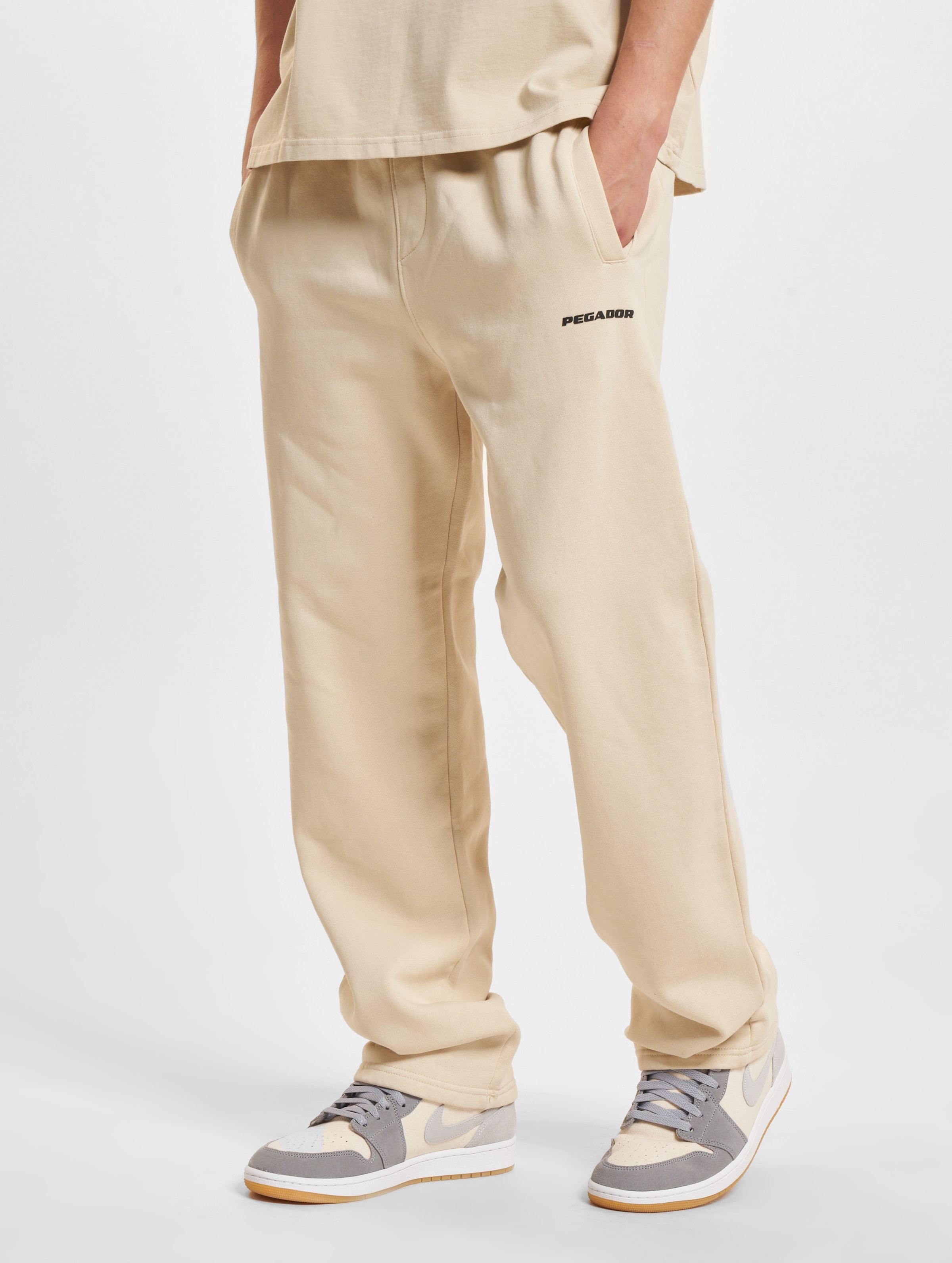 PEGADOR Logo Wide Jogginghosen Mannen op kleur beige, Maat XL