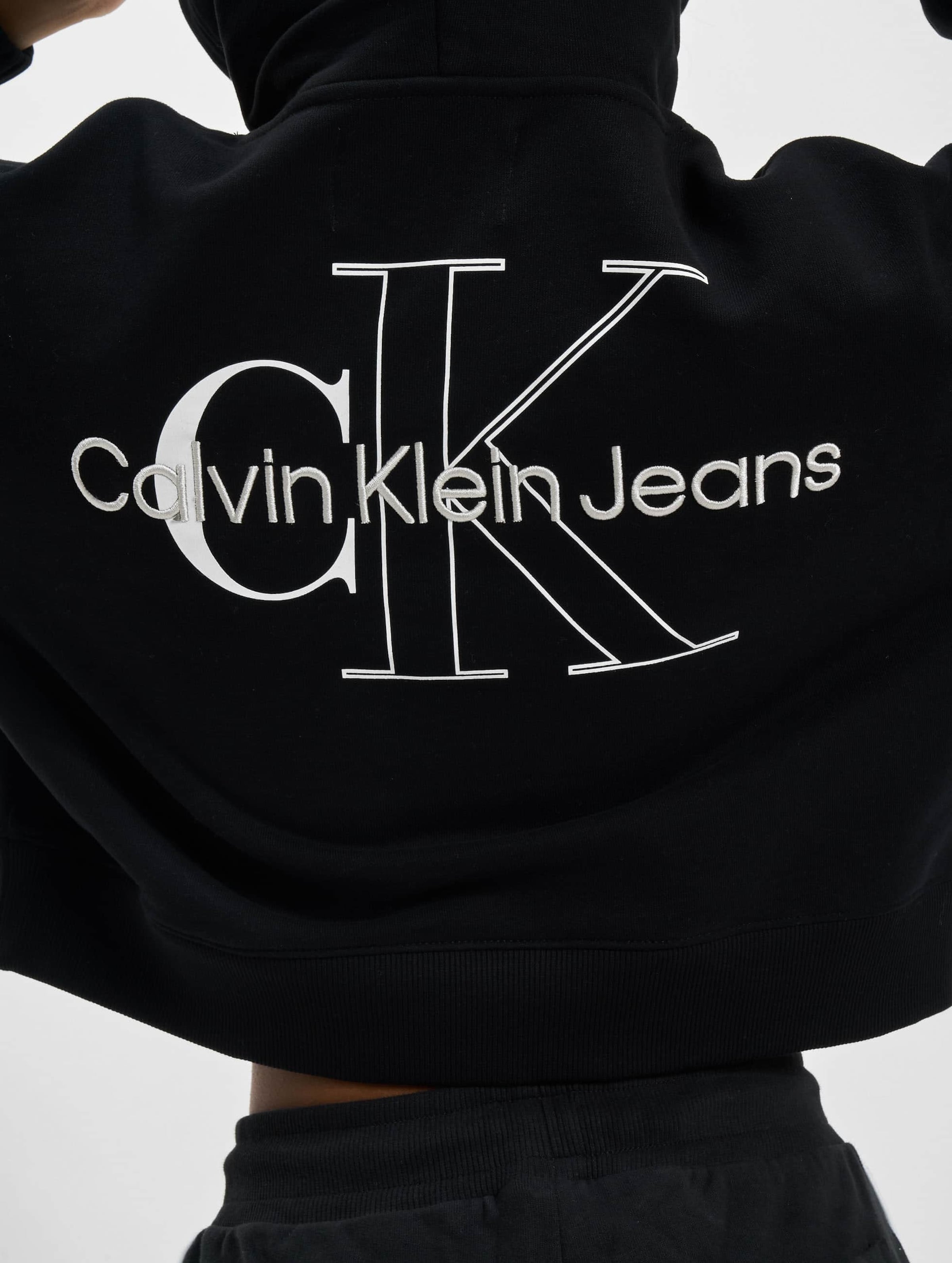 Calvin klein monogram hoodie black hot sale