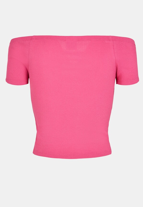 Ladies Off Shoulder Rib-0