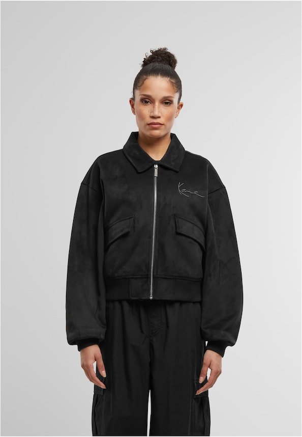 Signature Faux Suede Os Bomber Jacket-2