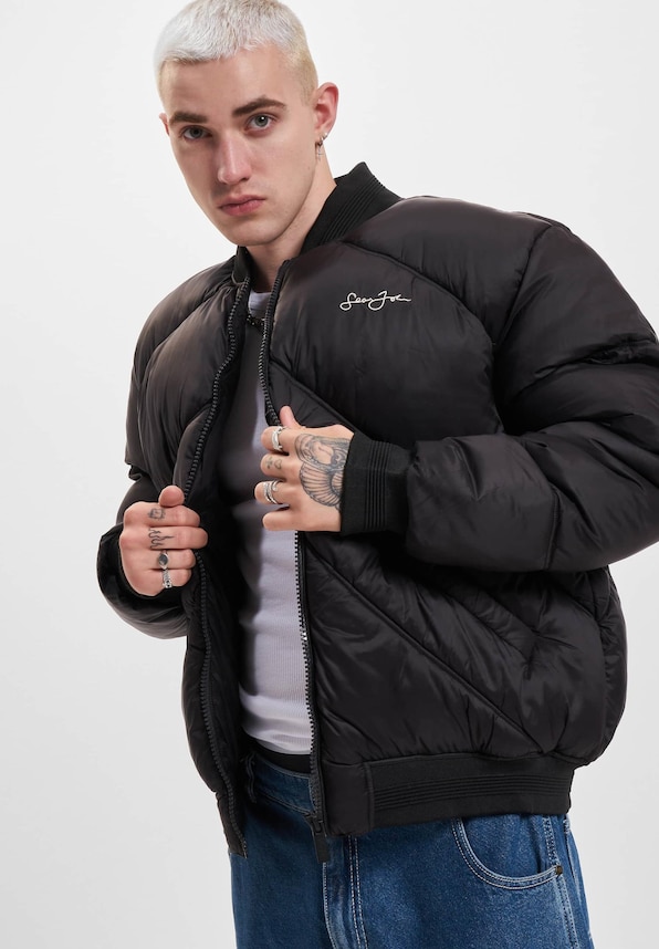 JM233-015-2 SJ Script Logo Bomber Puffer Jacket-0