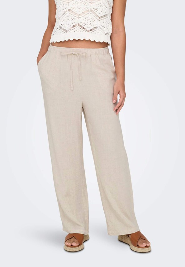 ONLSIESTA MW PULL-UP LINEN BL -0