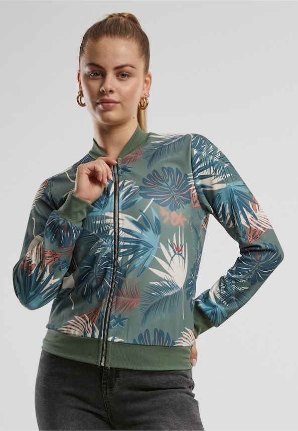 Cloud5ive Damen Blouson Bomberjacke mit Tropical Print-0