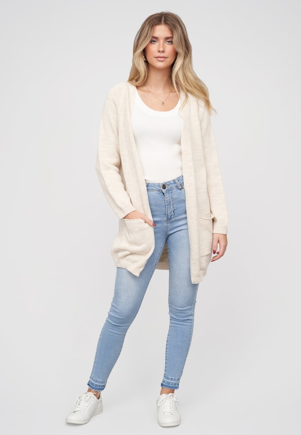 Long Open Cardigan with 2 Pockets-4