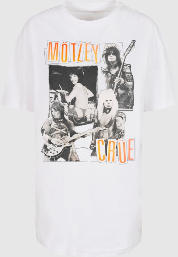 Ladies Motley Crue - Vintage Punk Collage Oversized Boyfriend Tee-2