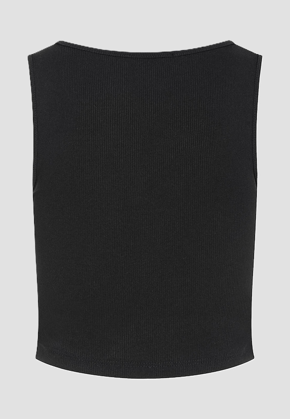Ribbed Cropped Top Rundhals-1