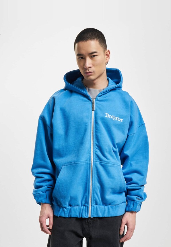Dropsize Super Heavy Blank Zip Hoodies-2