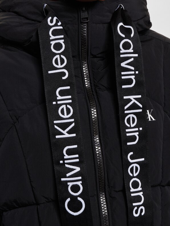 Calvin Klein Logo Drawstring Short Puffer Jackets-3