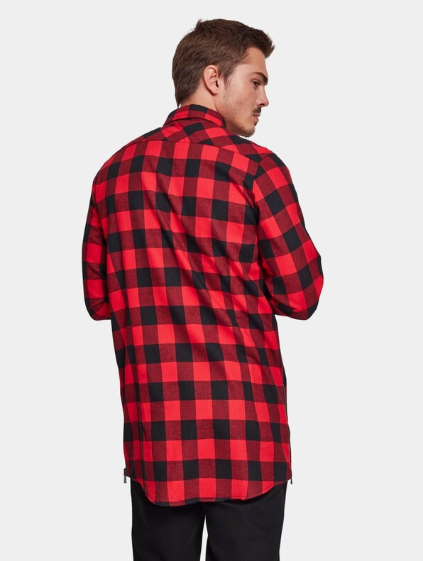 Urban Classics Side-Zip Long Checked Flanell Shirt-1