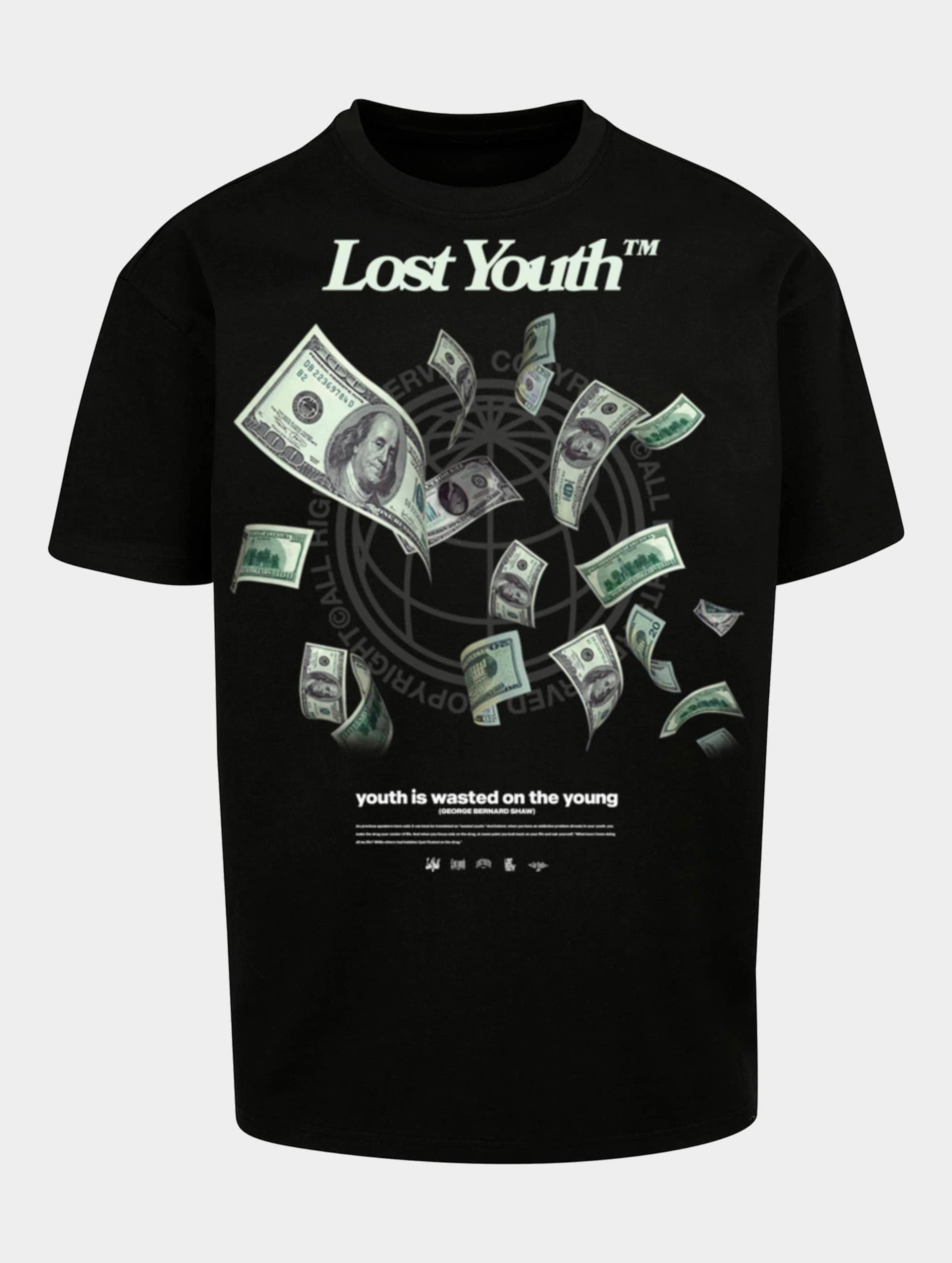 Lost Youth LY TEE- MONEY V.2 Mannen op kleur zwart, Maat XL