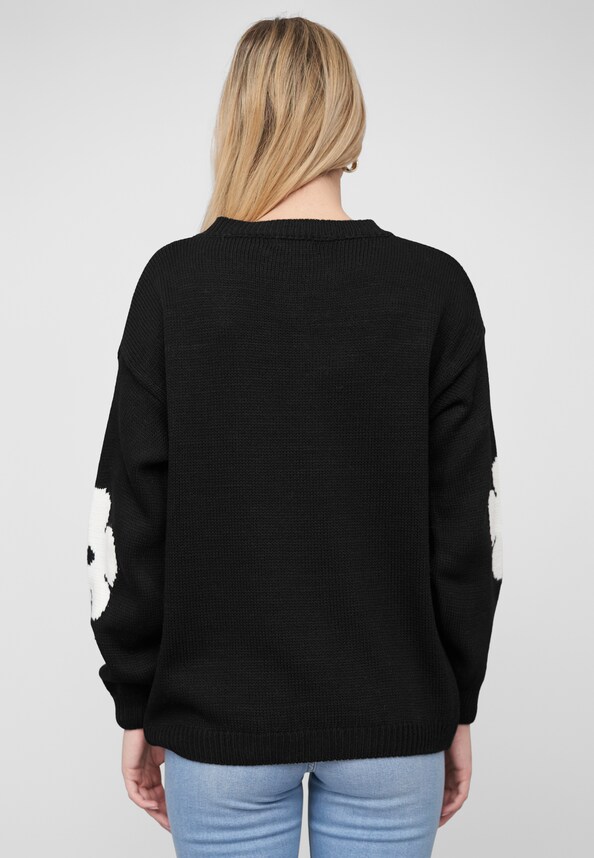 Cloud 5ive Crewneck Knit Sweater with Flowers-1