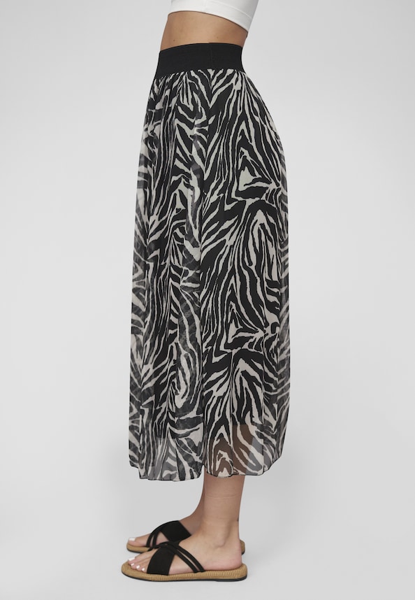 Longform Skirt 2-layered with animal print-2