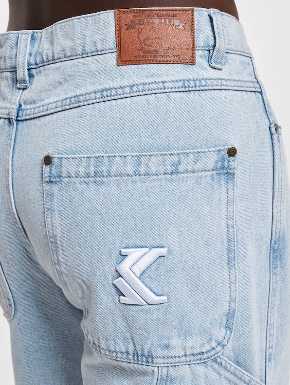 Karl Kani Workwear Logo Print denim Baggy Bleached blue-6