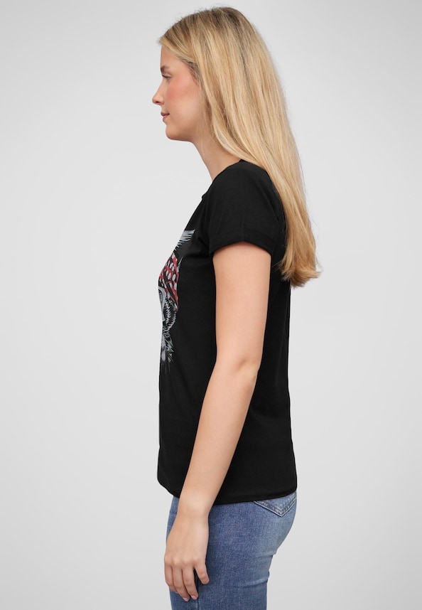 Cloud5ive Damen T-Shirt Bandana Katzen Print-2