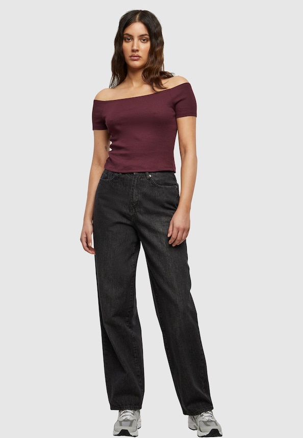 Ladies Off Shoulder Rib-3