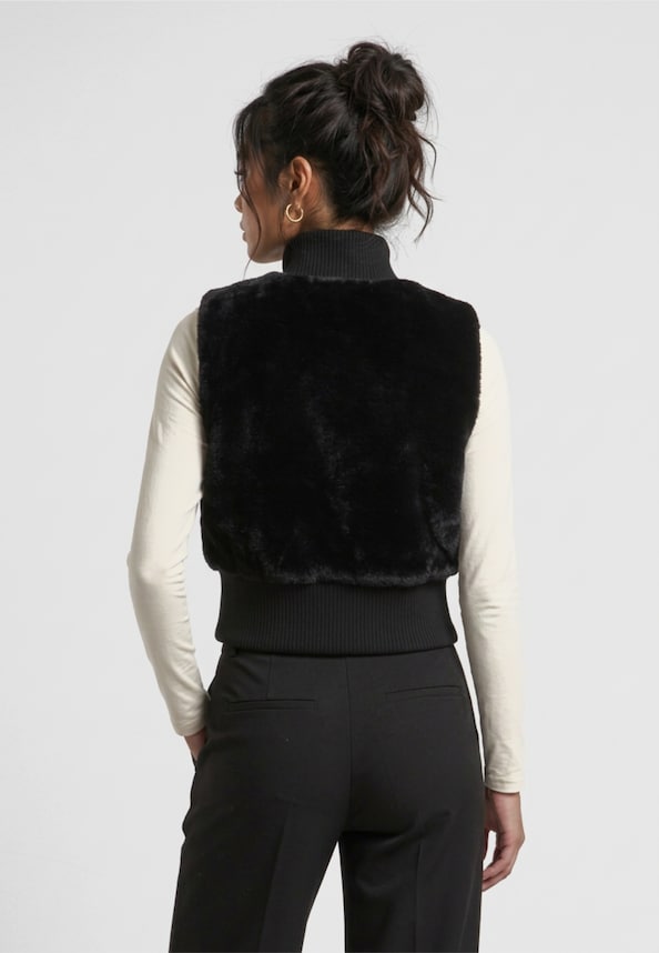 Ladies Cropped Faux Fur -1