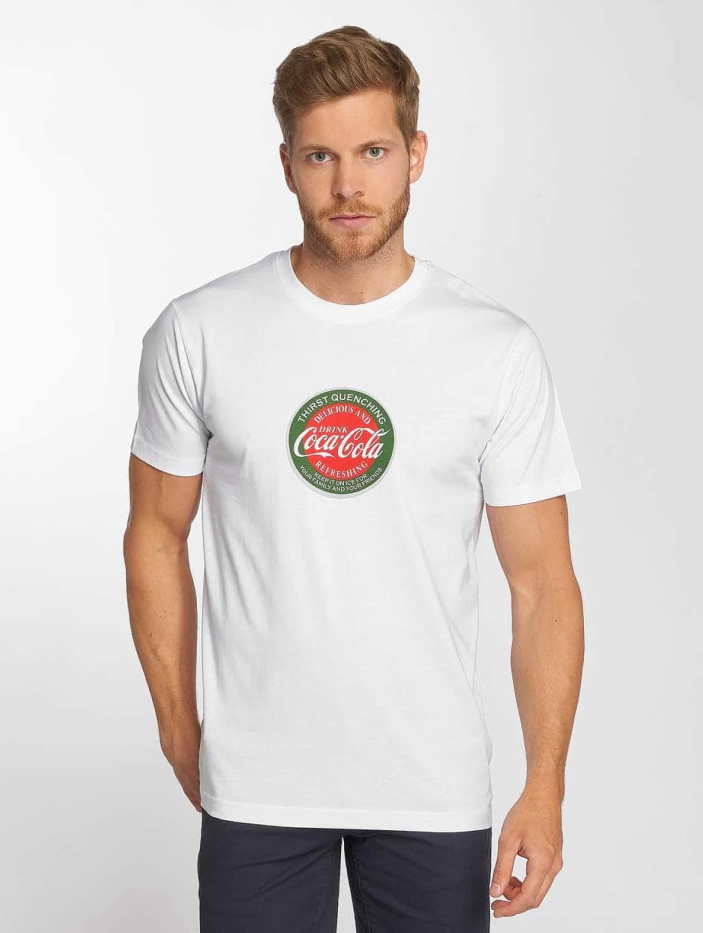 Merchcode Coca Cola Retro Tee Mannen op kleur wit, Maat XS