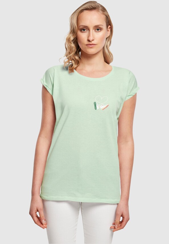 Ladies Kicks Love Extended Shoulder Tee-0