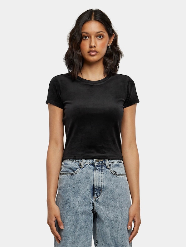 Ladies Short Velvet Tee-2