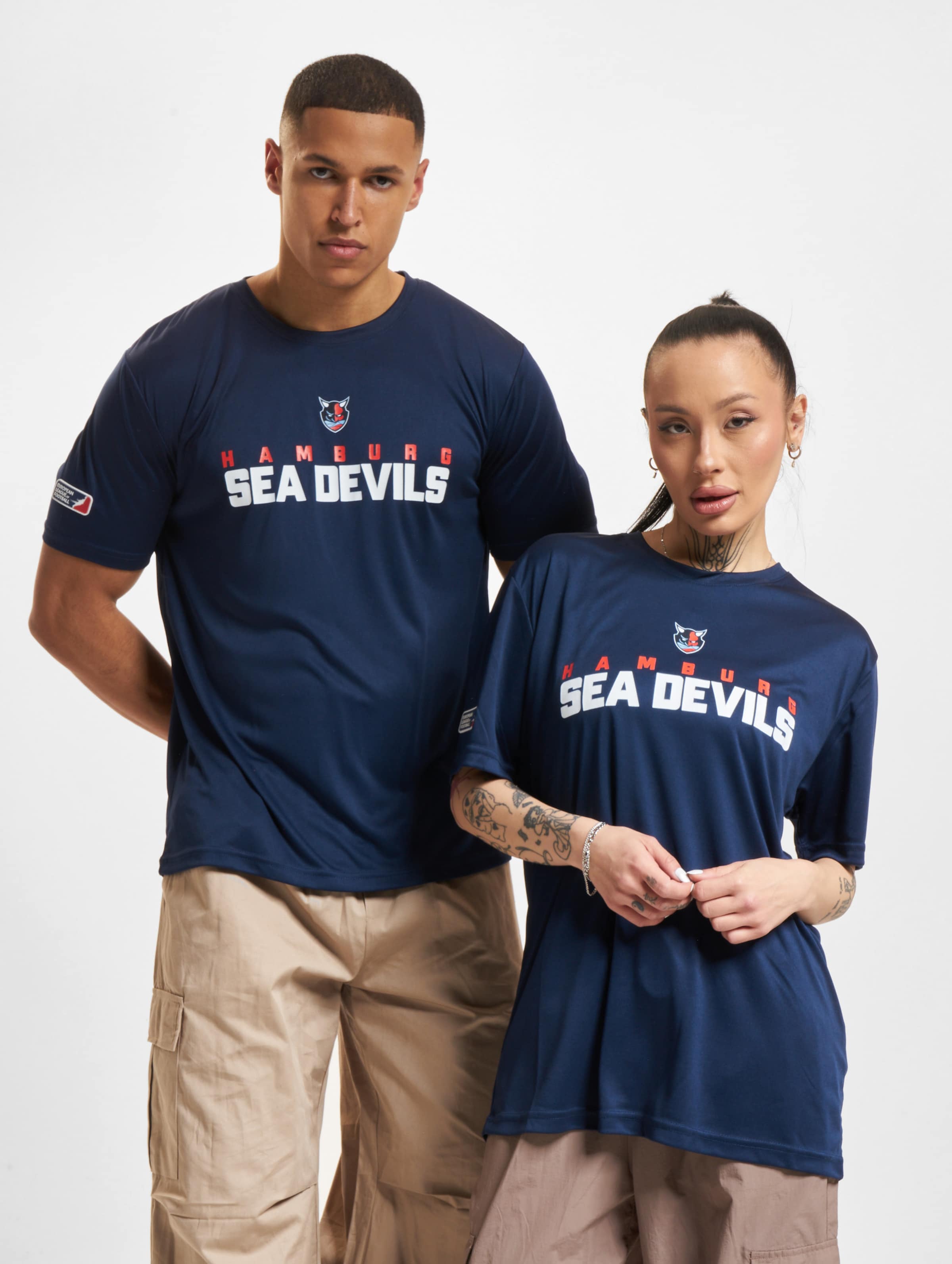 European League Of Football ELF Hamburg Sea Devils 5 T-Shirts Unisex op kleur blauw, Maat XXL