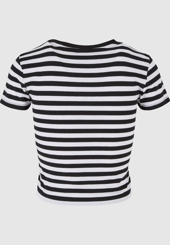 Ladies Short Striped Tee-5