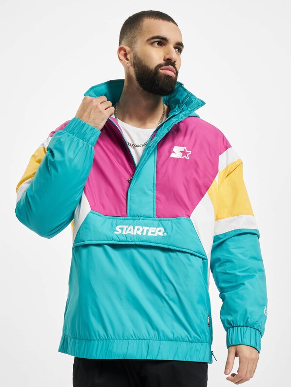 Color Block Half Zip Retro-0