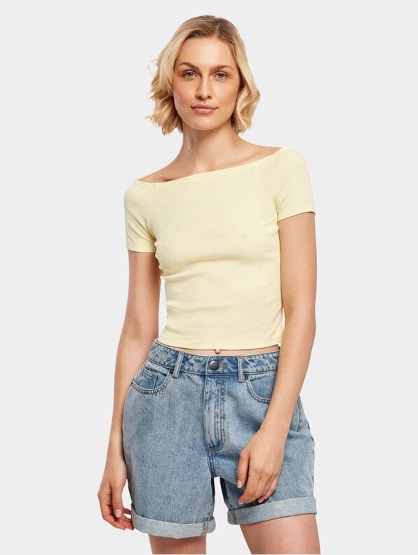 Ladies Off Shoulder Rib-0