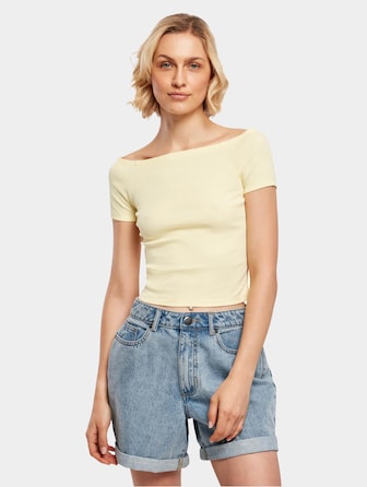 Ladies Off Shoulder Rib