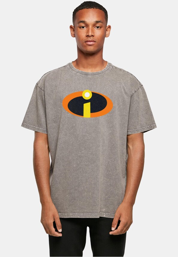 The Incredibles 2 - Costume Logo Acid Washed Oversized-0