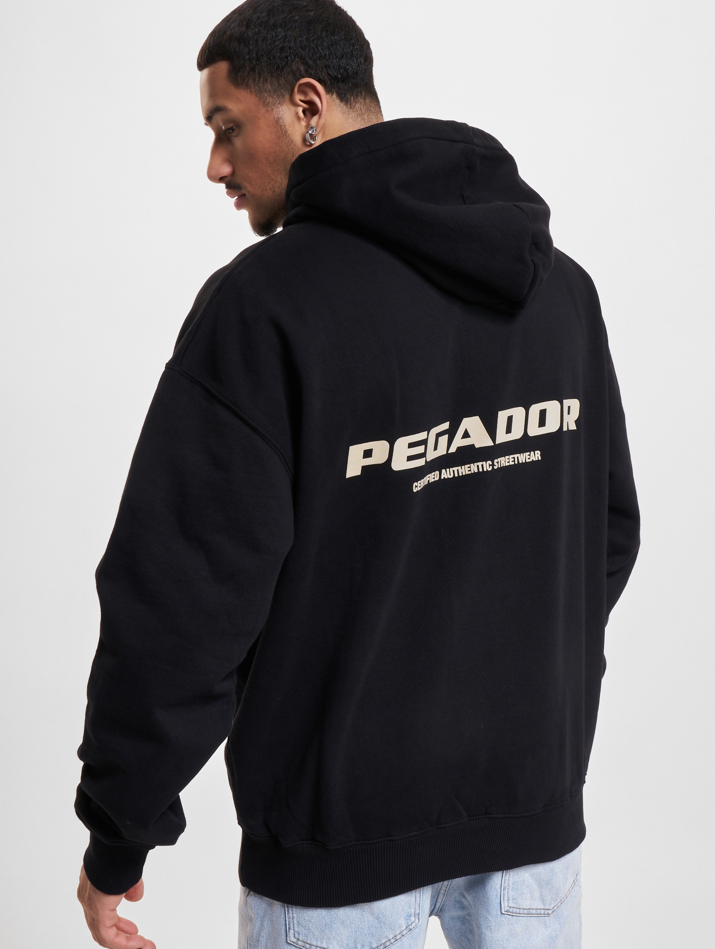 PEGADOR Pegador Colne Logo Oversized Hoodies Mannen op kleur zwart, Maat XL
