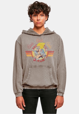 Ladies Motley Crue - Bomber Girl Acid Washed Oversized 