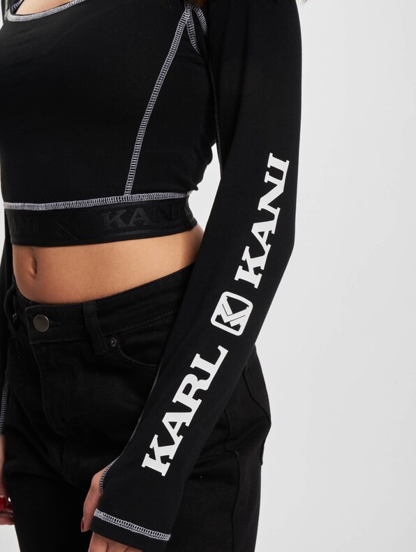 KKWQ12162BLK Retro Retro Cutout Cropped Tape Longsleeve black-5