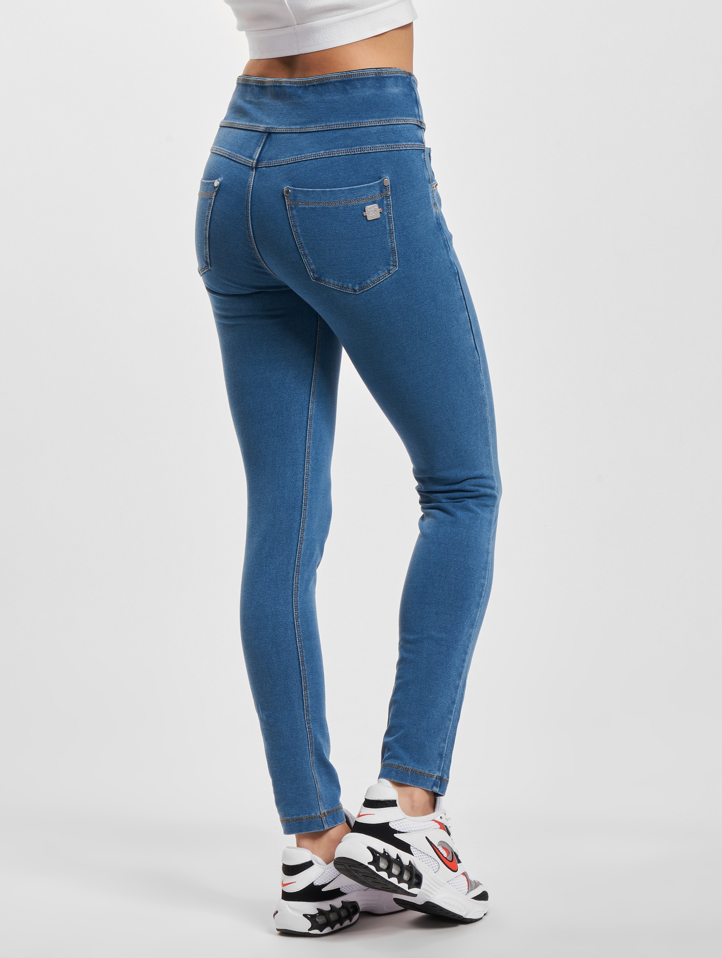Freddy N.O.W. Yoga Damen Comfort Jeans Mid Waist Skinny Vrouwen op kleur blauw, Maat S