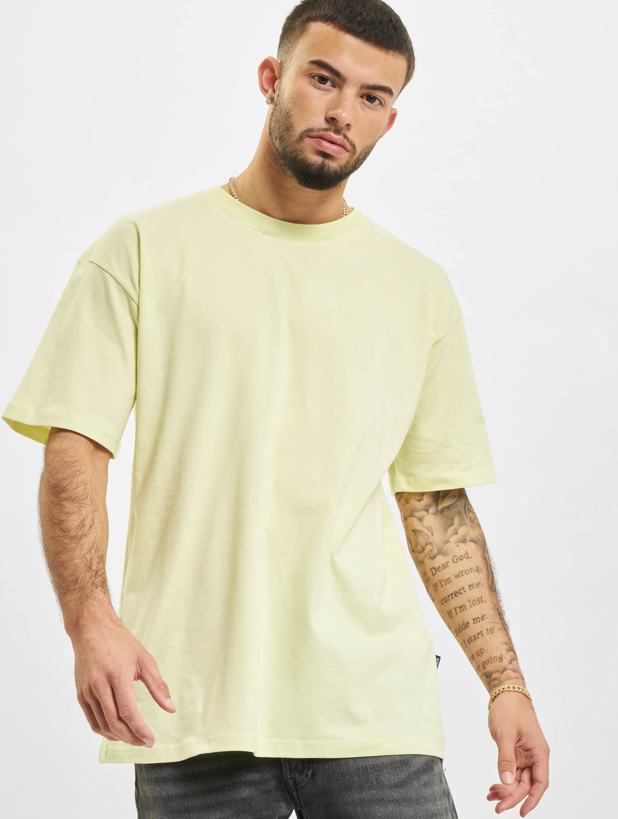 2Y Basic T-Shirt Mannen op kleur geel, Maat XXL