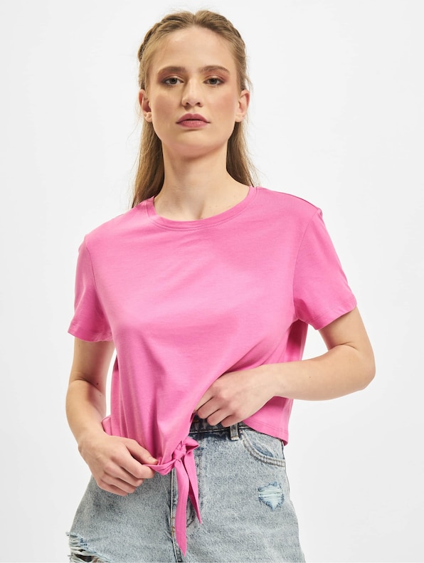 Only May Cropped Knot T-Shirt Super-0