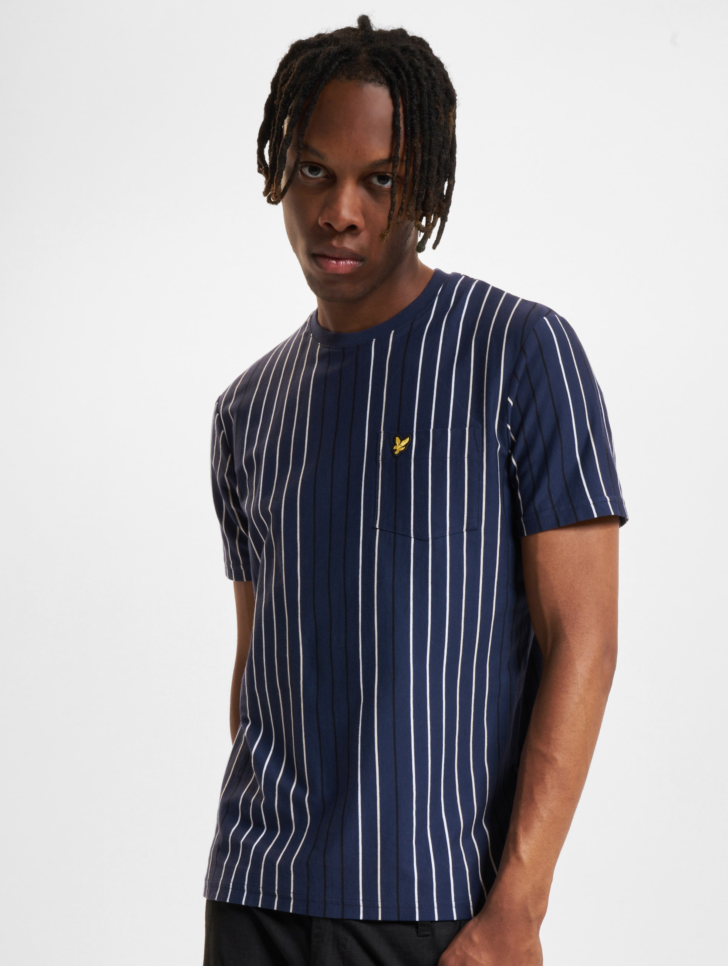 Lyle & Scott Multi tripe T-Shirt op kleur blauw, Maat S