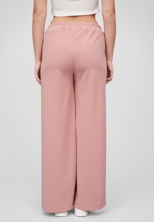 Cloud5ive Damen Stoffhose mit weitem Beinschnitt Gummibund mit Raffung-1