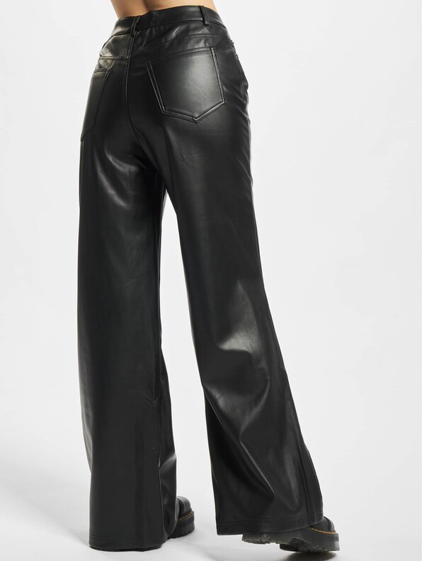 Ladies Faux Leather Wide Leg-1