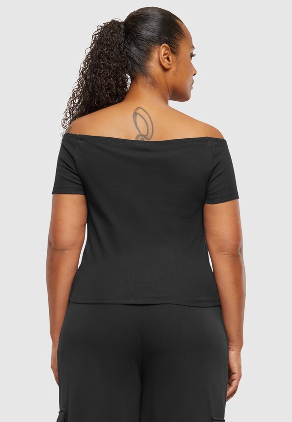 Ladies Organic Off Shoulder Rib Tee-14