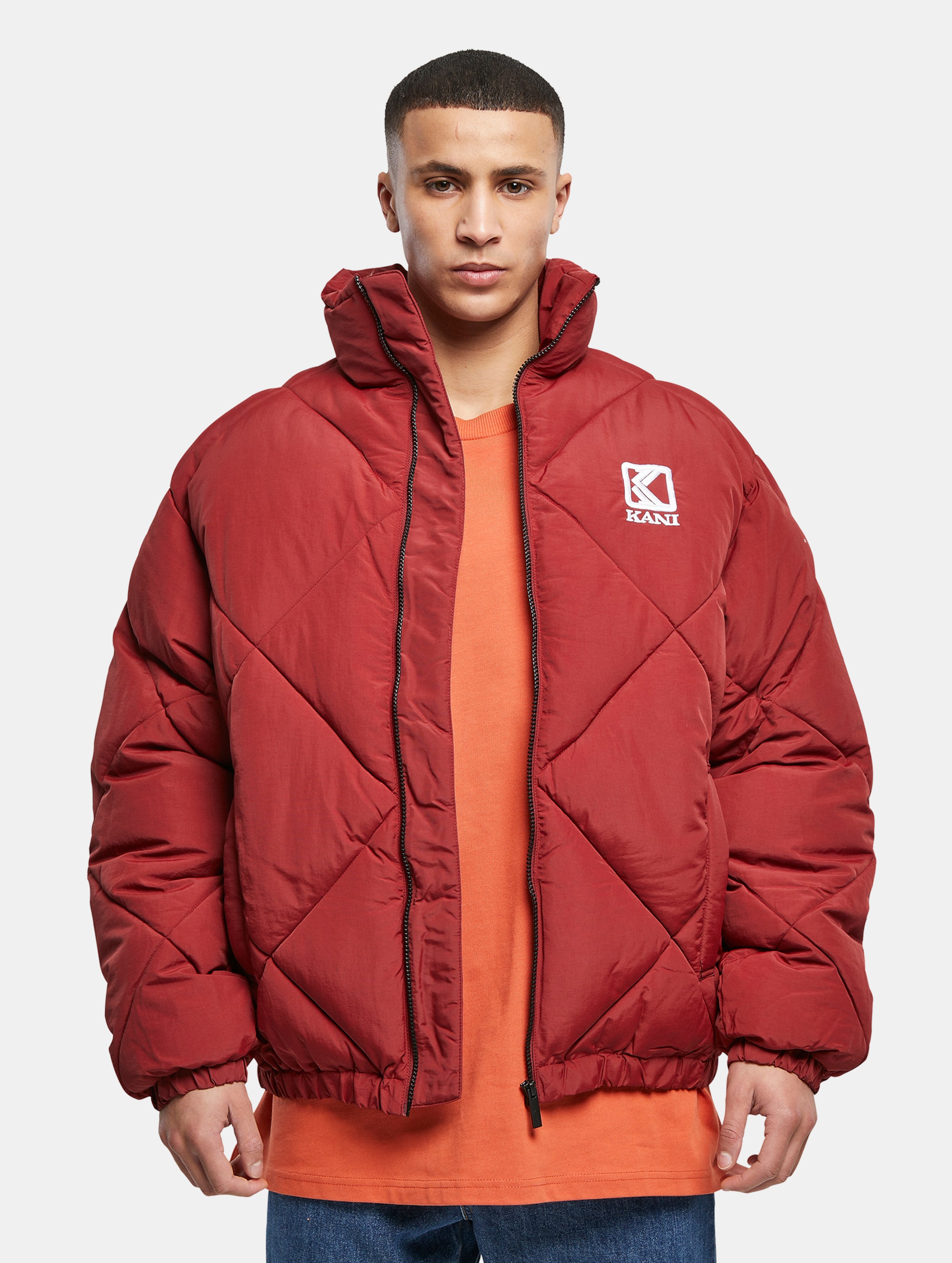 Karl Kani KK OG Rhombus Puffer Jacket Männer,Unisex op kleur rood, Maat XL