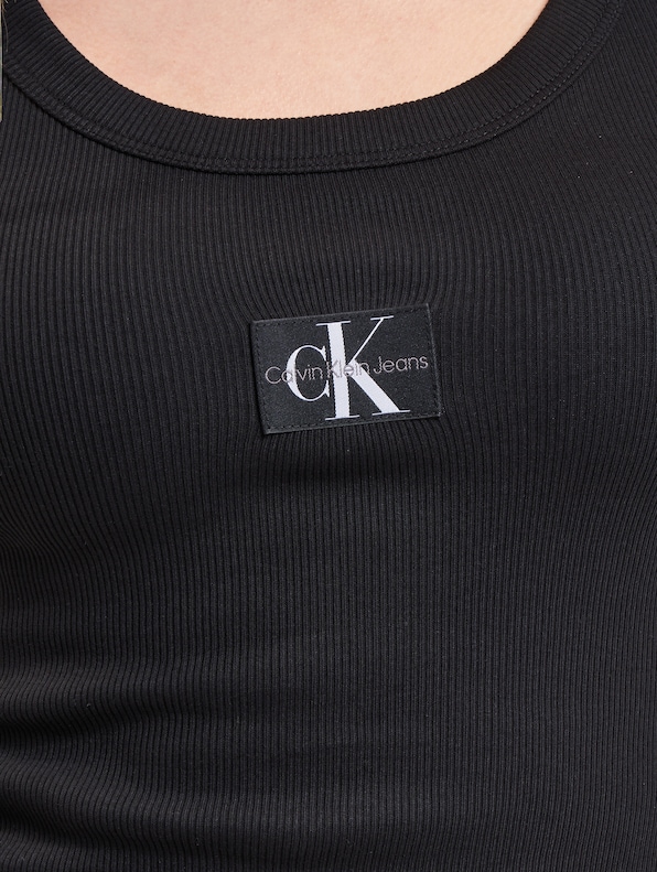 Calvin Klein Jeans Woven Label Rib Tank Top-3