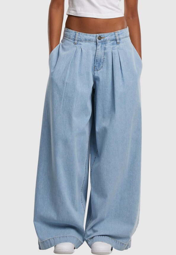 Ladies Wide Leg Light Denim-2