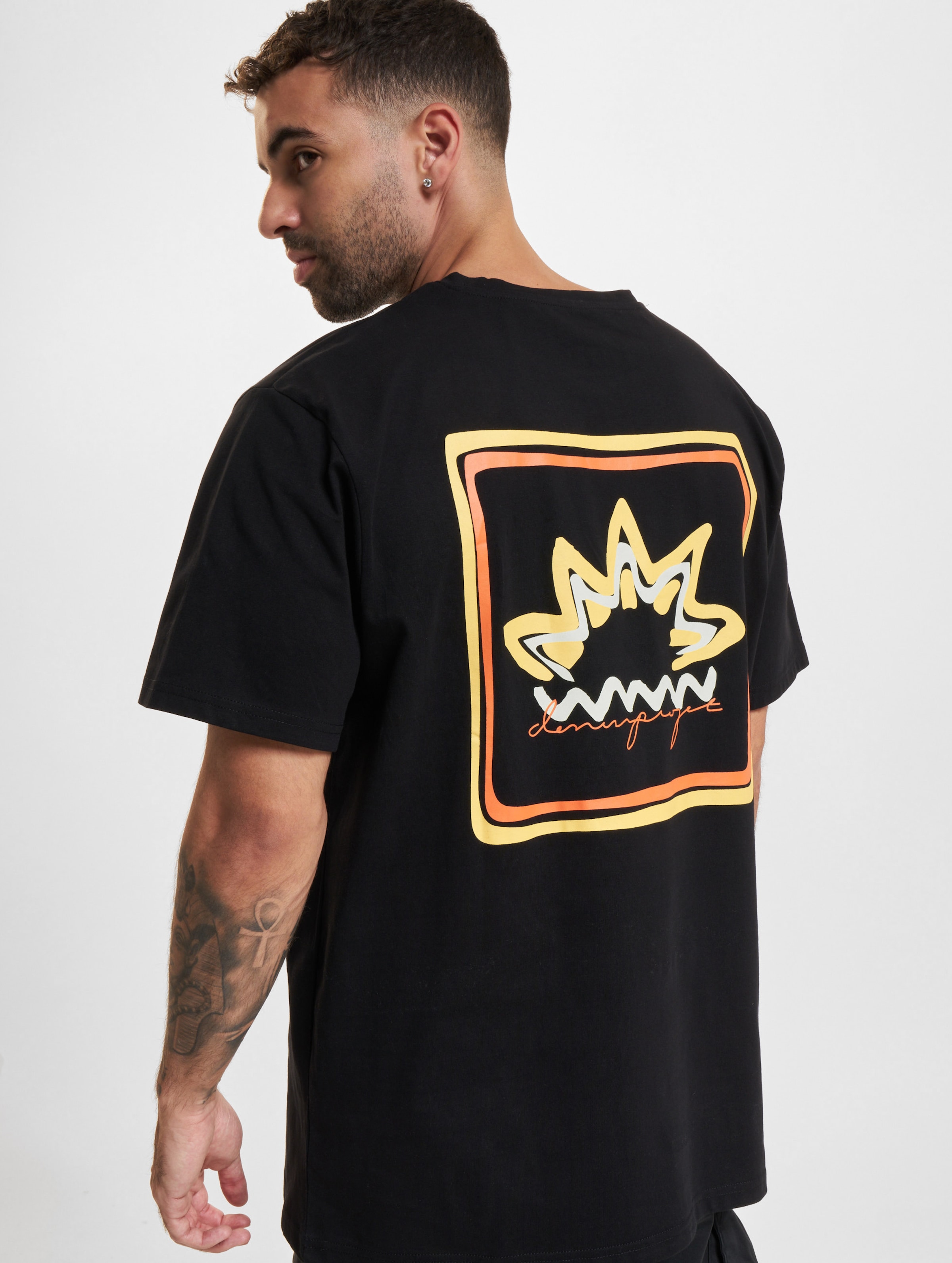 Denim Project Sunset Oversized T-Shirt Männer,Unisex op kleur zwart, Maat XS