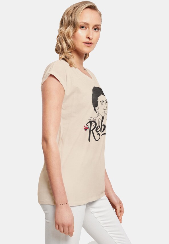 Ladies Frida Kahlo - Rebel two Extended Shoulder Tee-3
