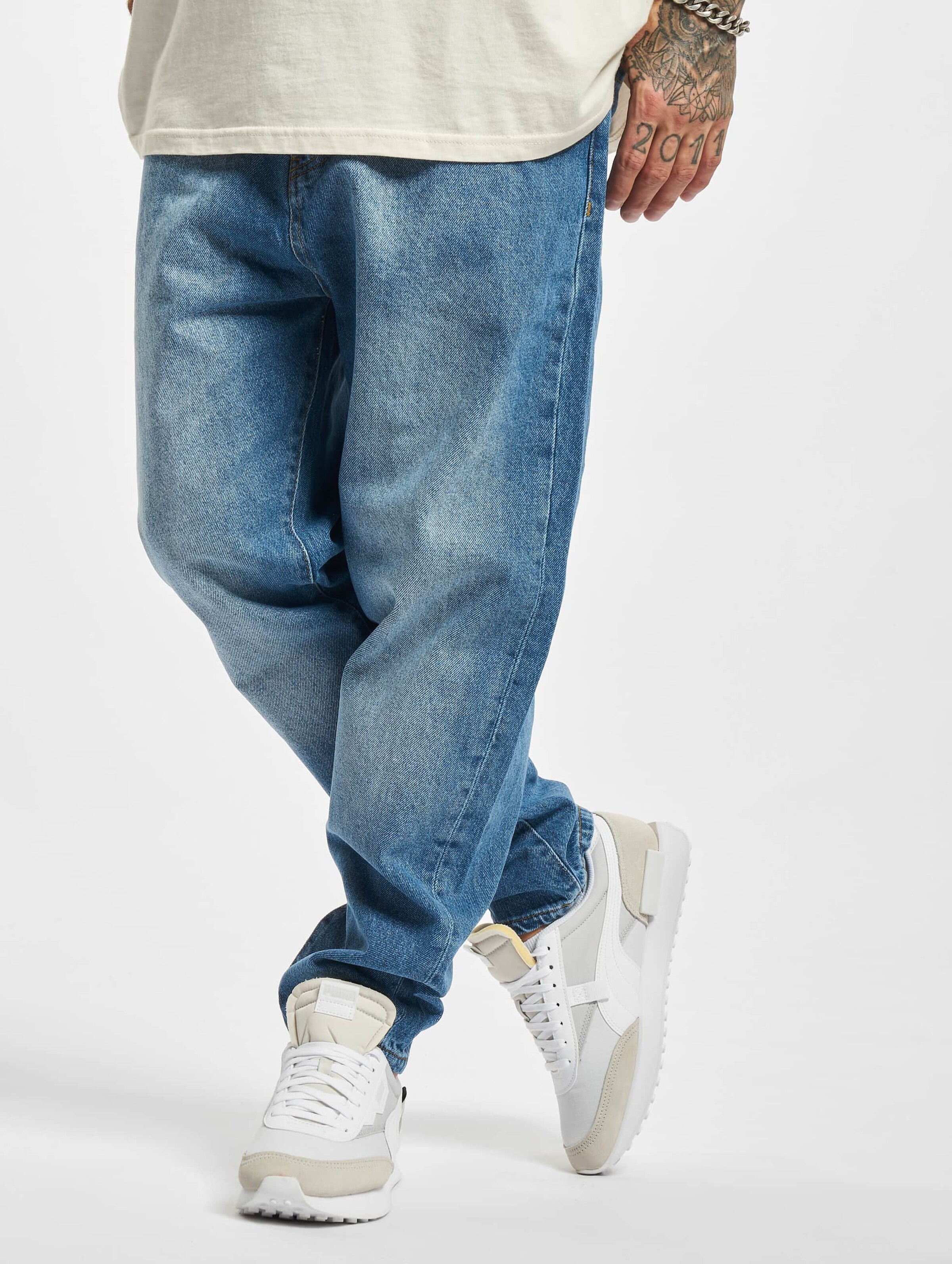 2Y Premium Straight Fit Jeans Mannen op kleur blauw, Maat 32
