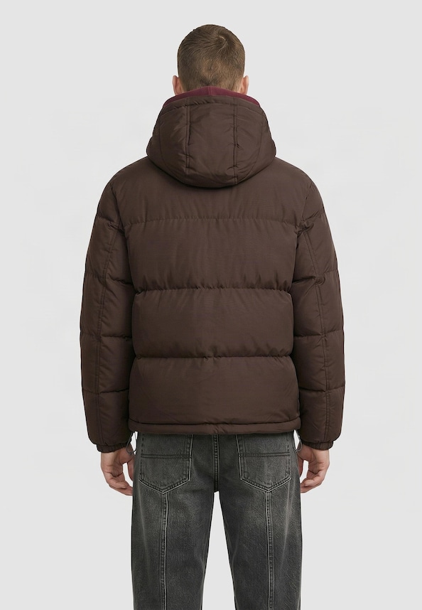 Basic Puffer Jacket with Hood-1
