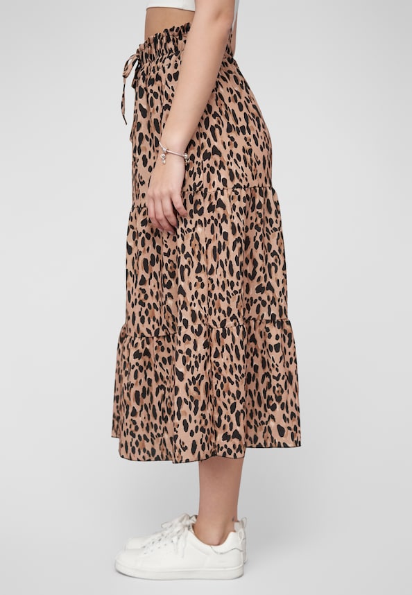 Cloud 5ive Tiered Longform Skirt with AOP-2