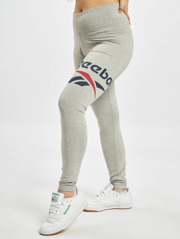 Reebok Identity Small Logo Cotton Leggings in Medium Grey Heather