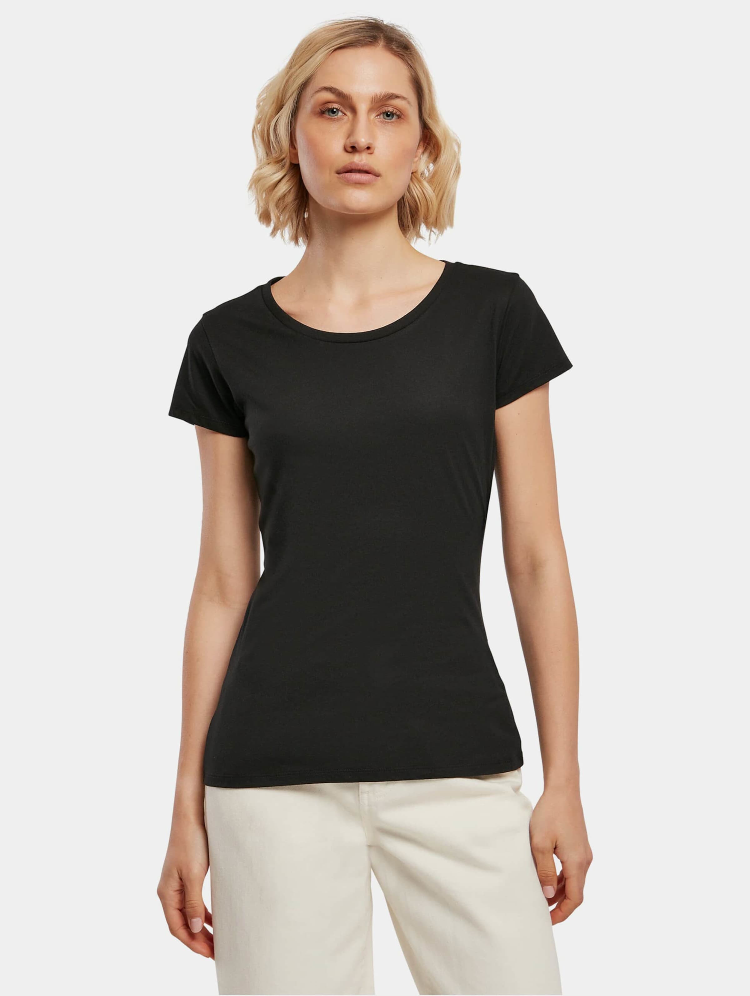 Build Your Brand Ladies Basic T-Shirt Vrouwen op kleur zwart, Maat 5XL