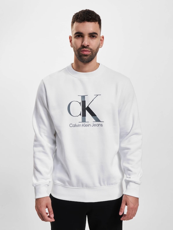 Calvin Klein Jeans COLOR OFF PLACED MONOGRAM - Sweatshirt - bright white/ white 